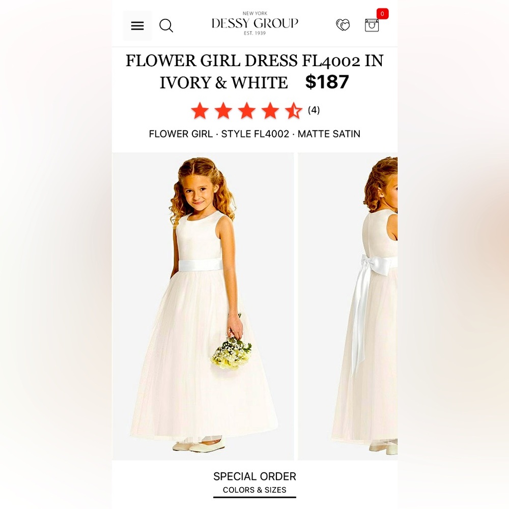**BRAND NEW** flower girl dress, size 5.  Never worn!  Perfect condition.